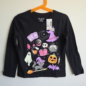 Children's Place Halloween Black Long Sleeve Tee Sz 4 NEW